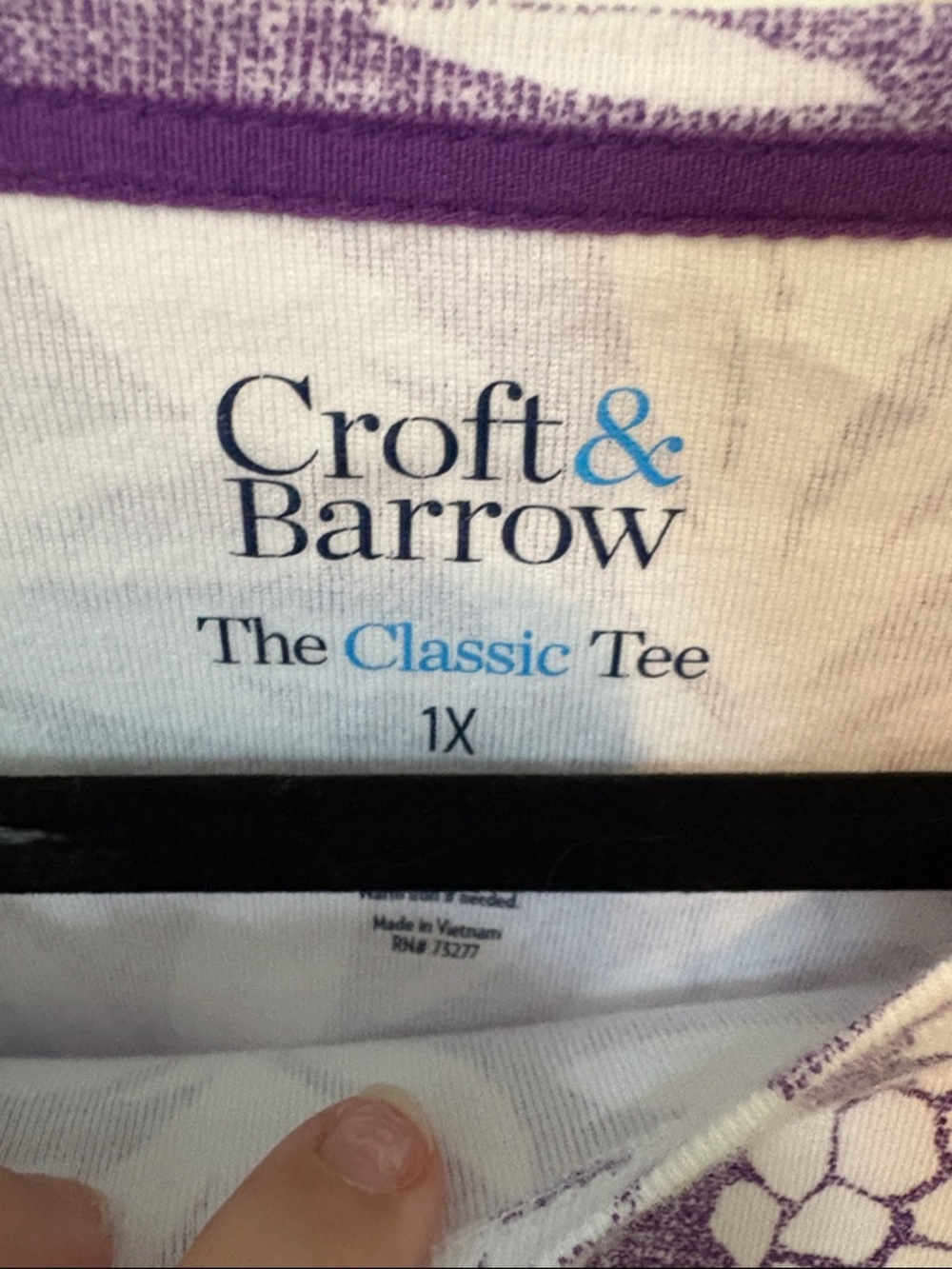croft & barrow Purple and White Pineapple Print Short Sleeve Tee - Picture 2 of 4